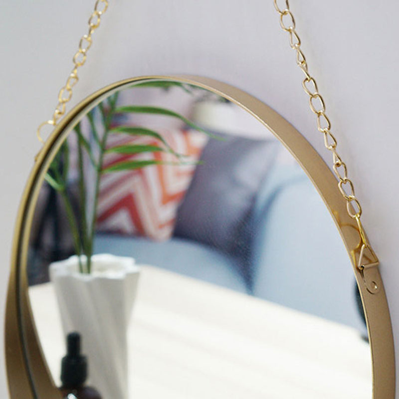 กระจกแขวนสไตล์เรียบหรูกรอบทอง - Golden Wall Hanging Mirror