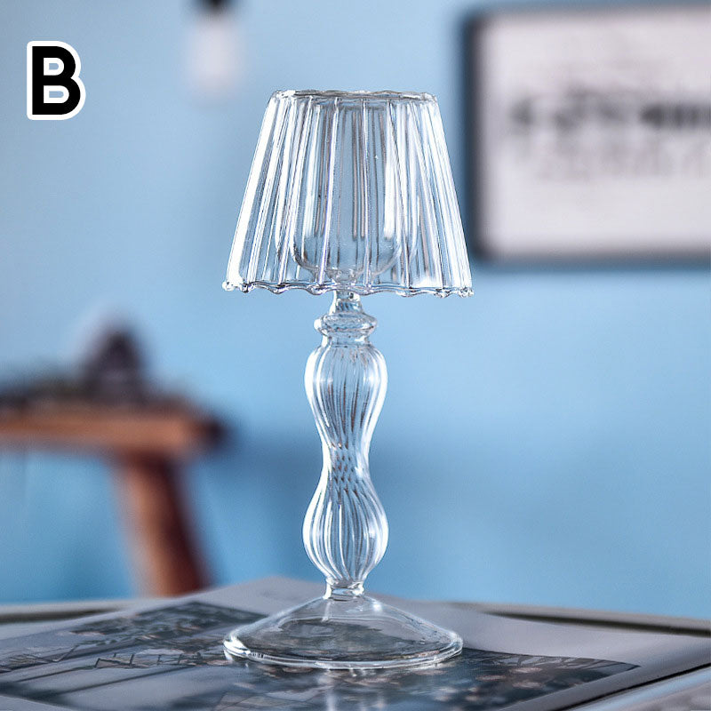 เชิงเทียนแก้วกันลม - Wind Break Candle Holder II