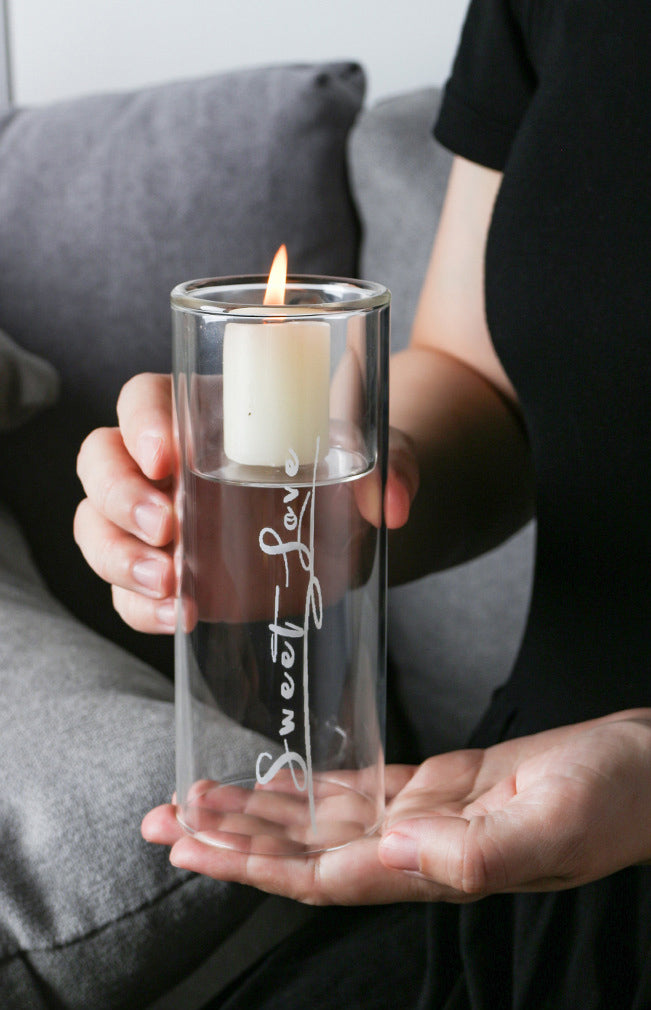 เชิงเทียนแก้วกันลม - Glass Candle Holder