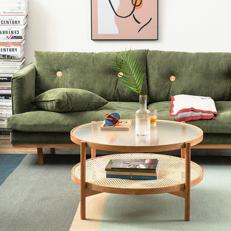 ชุดโต๊ะห้องรับแขก - Double Round Natural Rattan Table