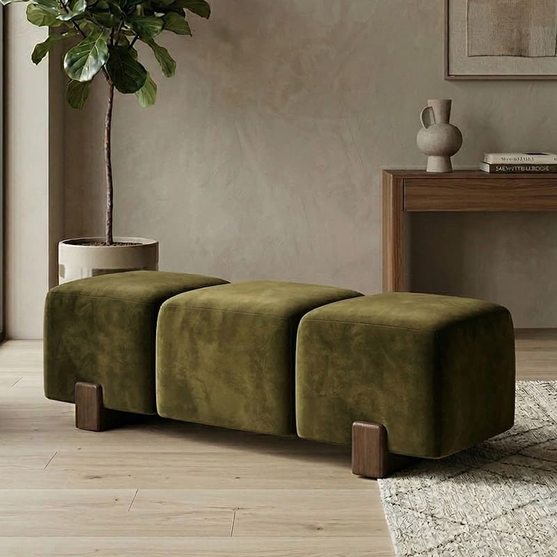 ม้านั่งสำหรับตกแต่งบ้าน - Cognac Cube Bench