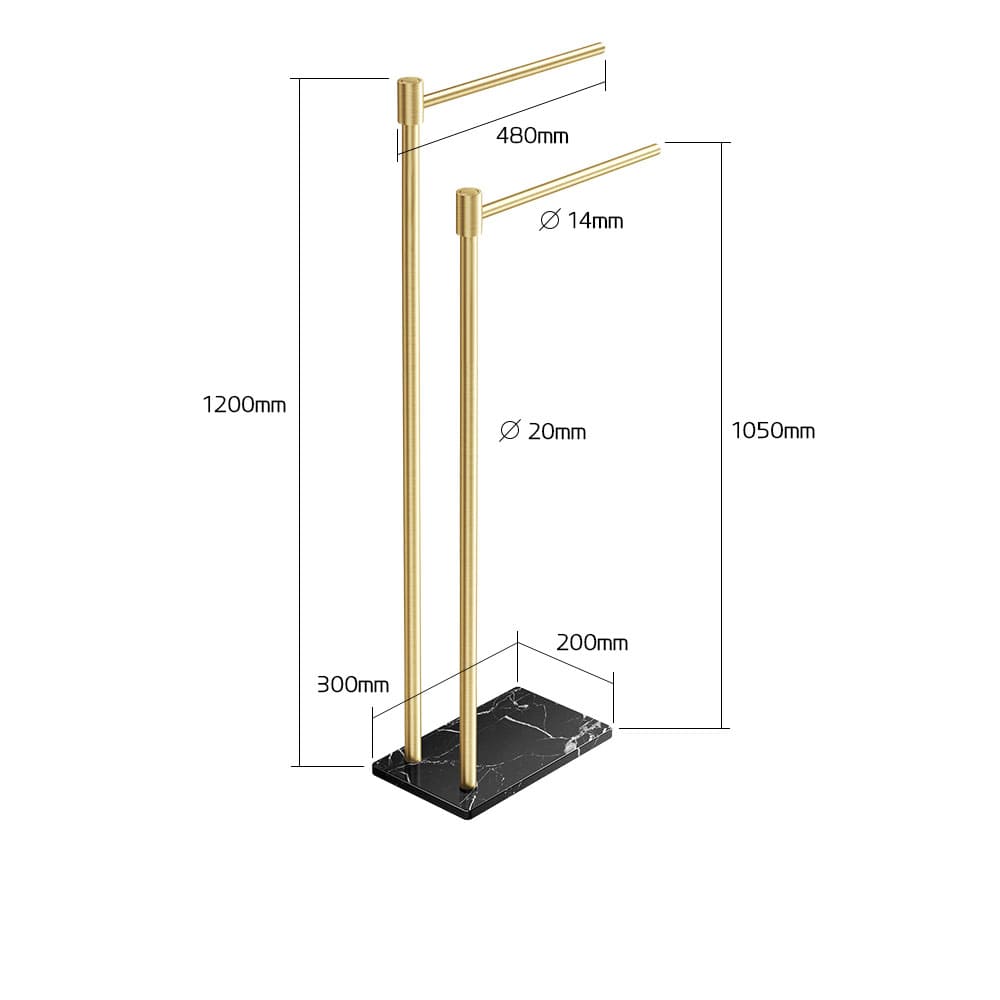 ราวแขวนเสื้อผ้า - Marble Designed Clothes Floor Hanger III