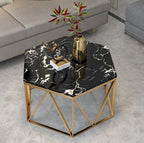 โต๊ะกลางห้องรับแขกลายหินอ่อนหกเหลี่ยม - Hexagon Livingroom Table