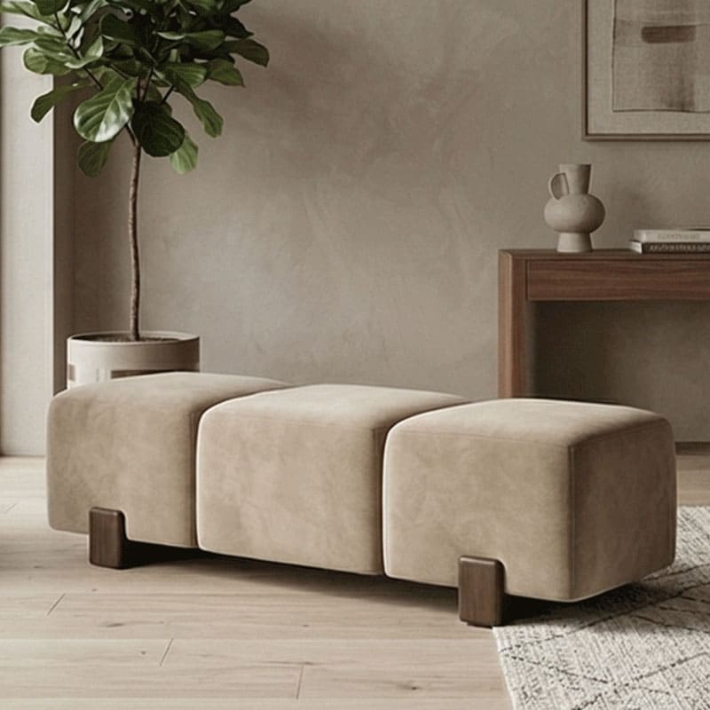 ม้านั่งสำหรับตกแต่งบ้าน - Cognac Cube Bench
