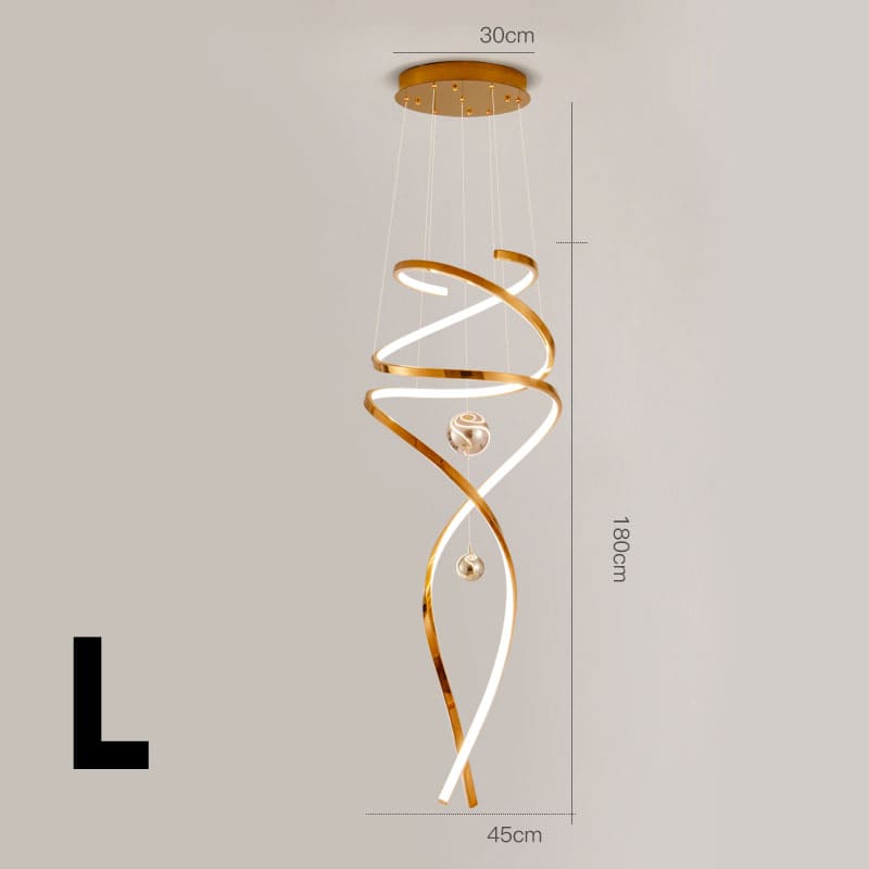 โคมไฟแต่งบ้านติดเพดาน - Twist Designed Decor Stair Chandelier