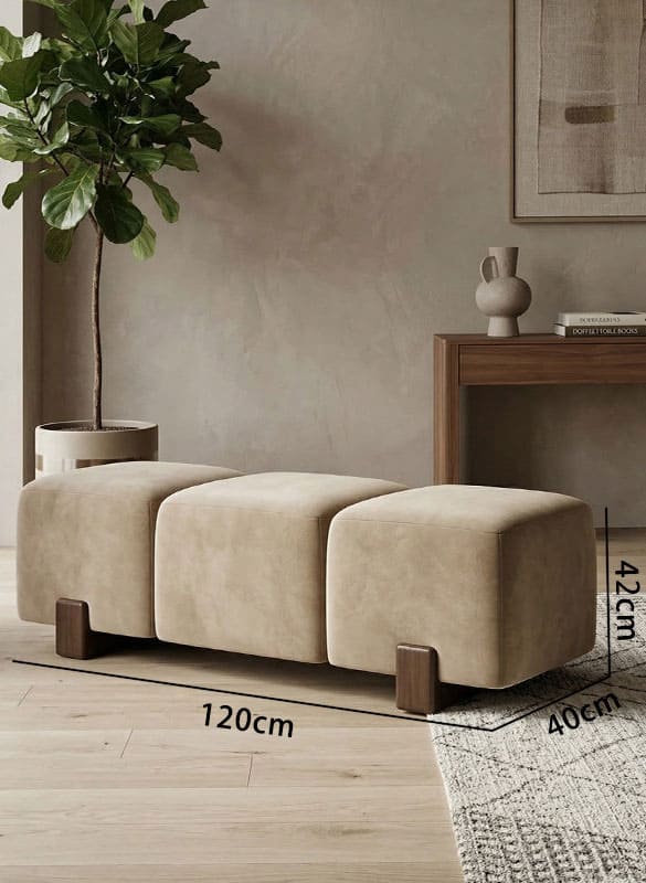 ม้านั่งสำหรับตกแต่งบ้าน - Cognac Cube Bench