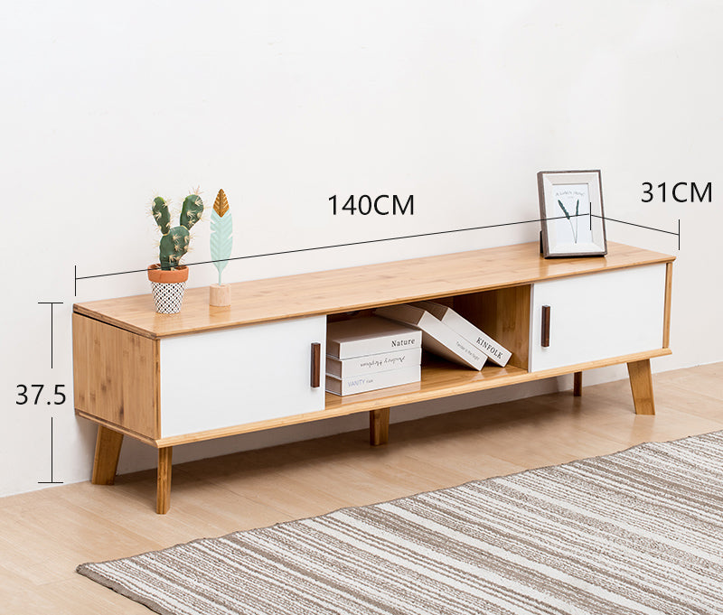 โต๊ะสำหรับวางทีวีมีไม้ไผ่ สไตล์มินิมอล - Bamboo Minimal TV Table