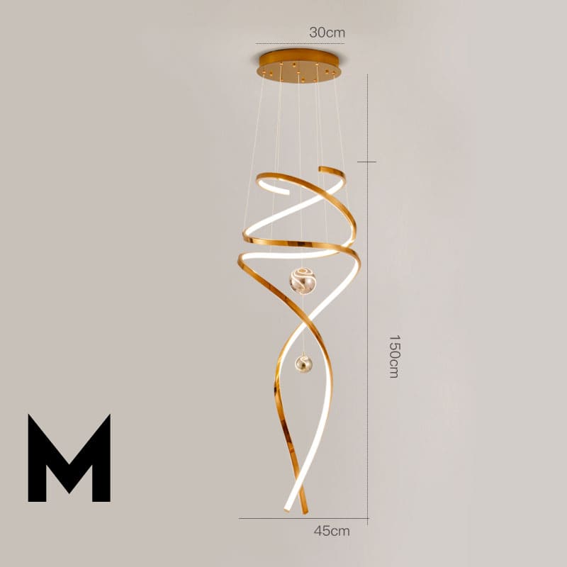 โคมไฟแต่งบ้านติดเพดาน - Twist Designed Decor Stair Chandelier