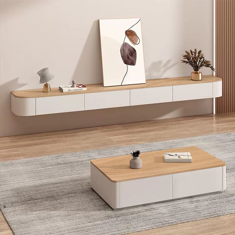 โต๊ะวางทีวีสำหรับห้องรับแขก - Minimal Designed Wall Decor TV Table