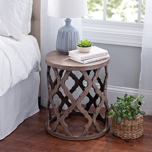  โต๊ะข้างไม้ - Solid Round Side Table
