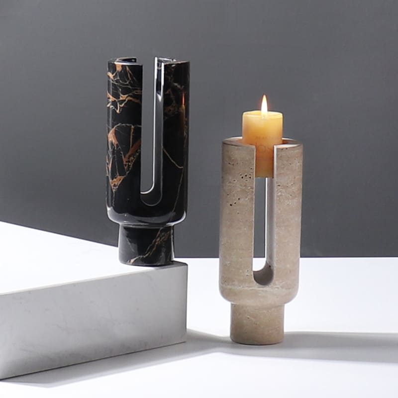 เชิงเทียนสำหรับตกแต่งบ้าน - Marble Designed Decorating Candle Holder