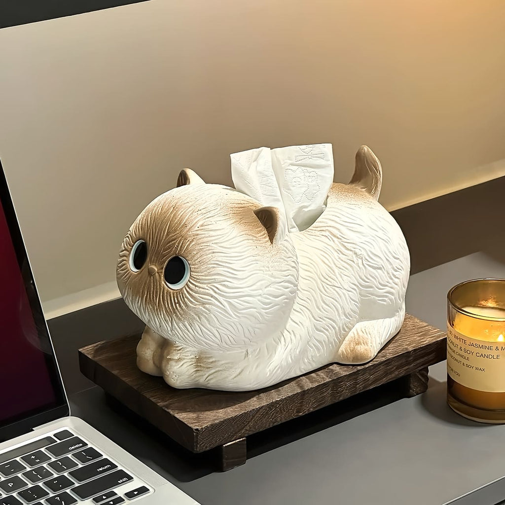 ที่ใส่กระดาษทิชชู่ตั้งโต๊ะ - Cat Designed Decor Tissue Box III