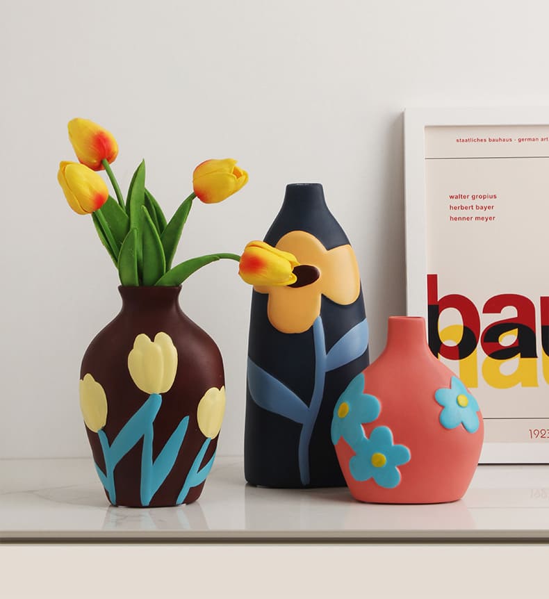 แจกันดอกไม้ตกแต่งบ้าน - Flower Designed Decorating Vase IX