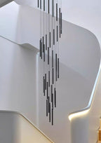 โคมไฟแต่งบ้านติดเพดาน - Obsidian Rain Designed Stair Chandelier