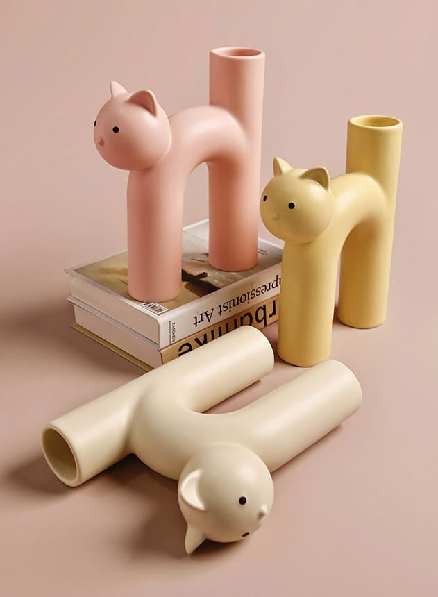 แจกันดอกไม้ตกแต่งบ้าน - Cat Designed Decorating Vase