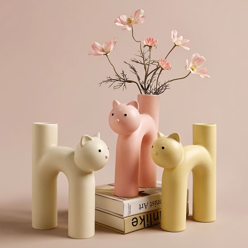 แจกันดอกไม้ตกแต่งบ้าน - Cat Designed Decorating Vase