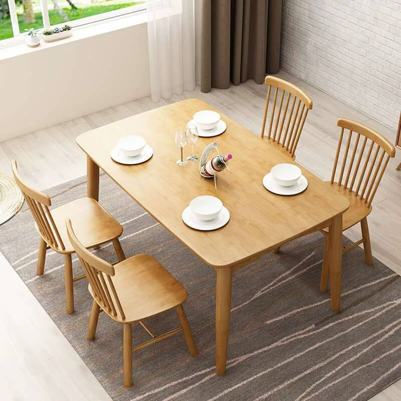 โต๊ะทานข้าวสไตล์มินิมอล - Rectangle Wooden Designed Dining Table