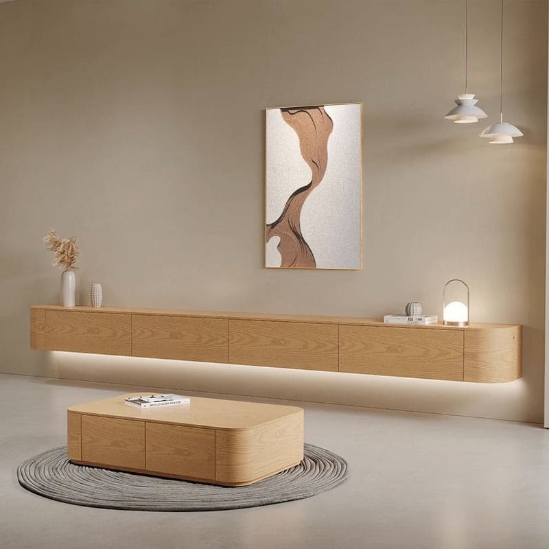 โต๊ะวางทีวีสำหรับห้องรับแขก - Minimal Wall Decor TV Table