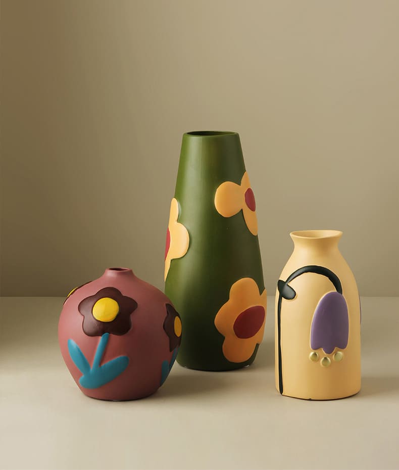 แจกันดอกไม้ตกแต่งบ้าน - Flower Designed Decorating Vase IX