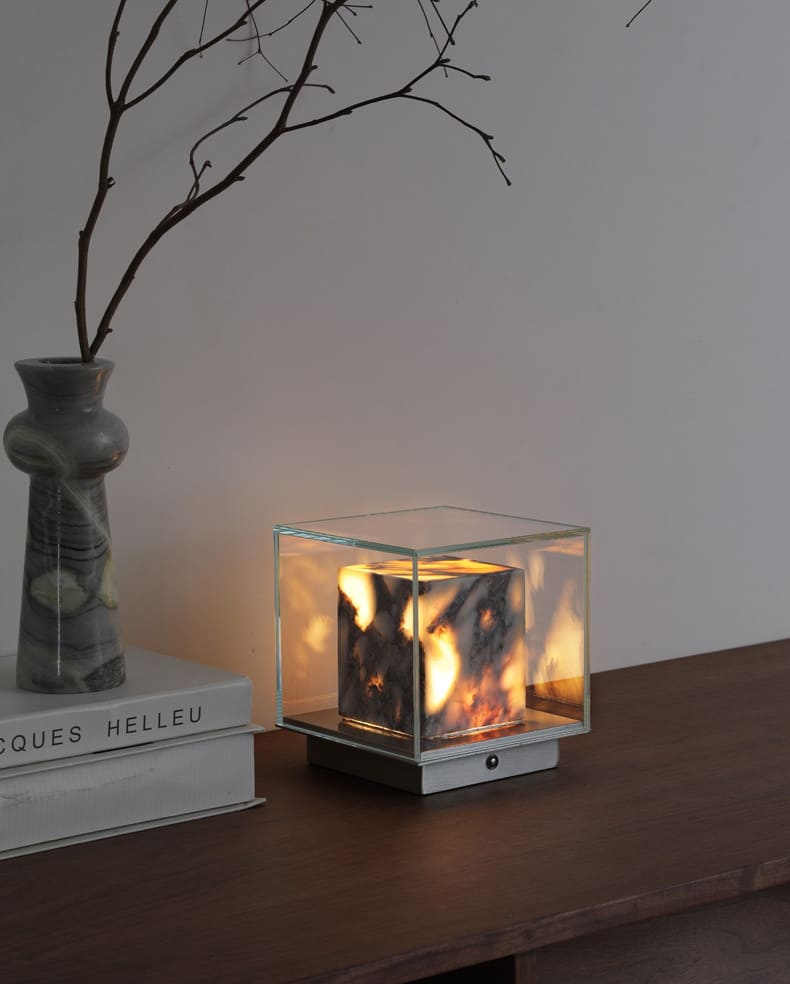 โคมไฟตั้งโต๊ะตกแต่งบ้าน - Lume Frame Marble Table Lamp