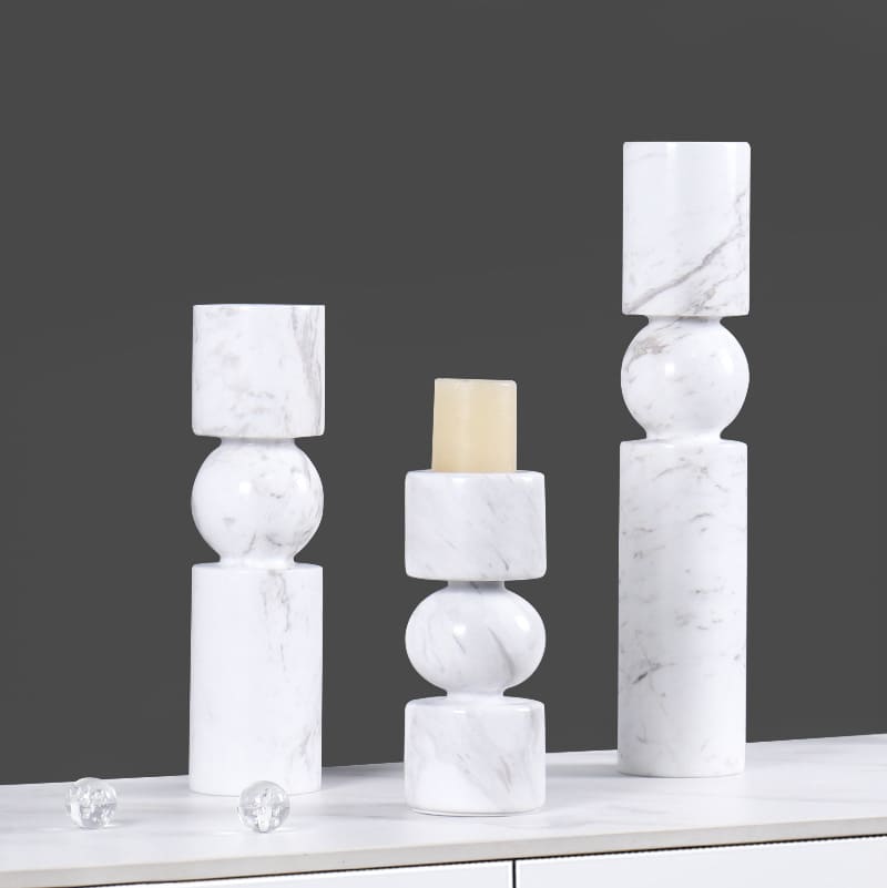 เชิงเทียนสำหรับตกแต่งบ้าน - Marble Designed Decorating Candle Holder III