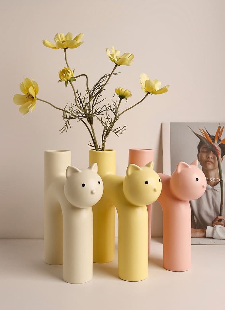 แจกันดอกไม้ตกแต่งบ้าน - Cat Designed Decorating Vase