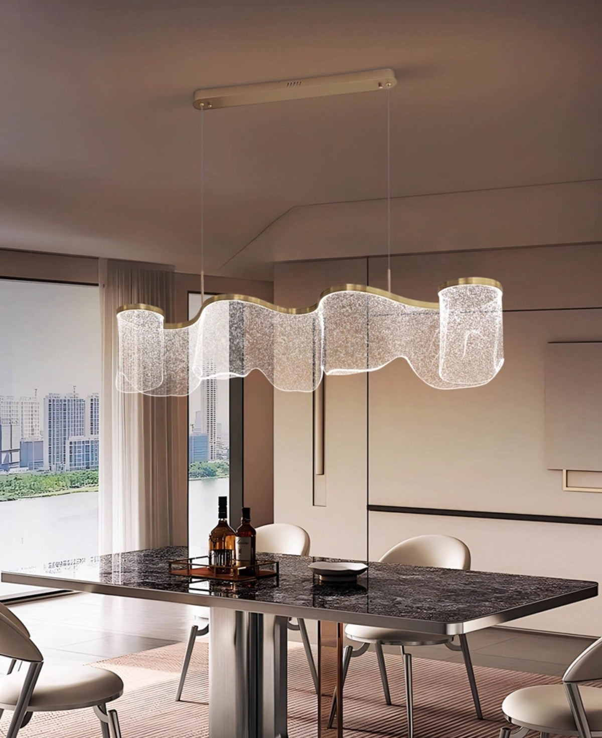 โคมไฟแต่งบ้านติดเพดาน - Aurora Wave Chandelier III