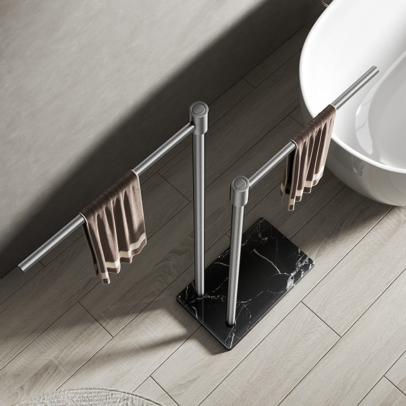 ราวแขวนเสื้อผ้า - Marble Designed Clothes Floor Hanger III