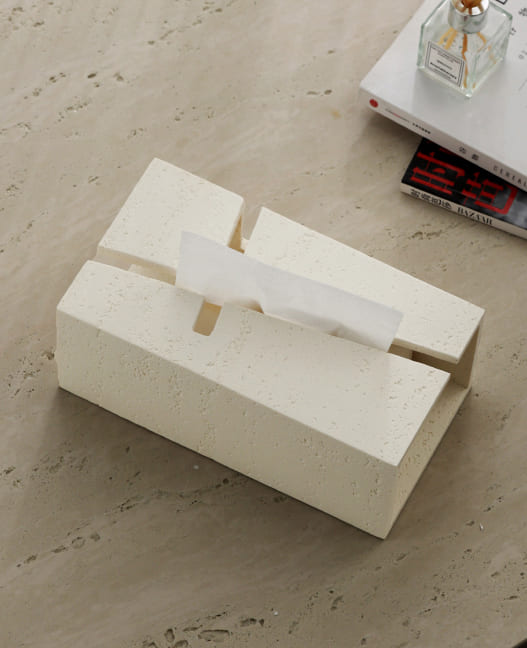 ที่ใส่กระดาษทิชชู่ตั้งโต๊ะ - Travertine Designed Tissue Box X