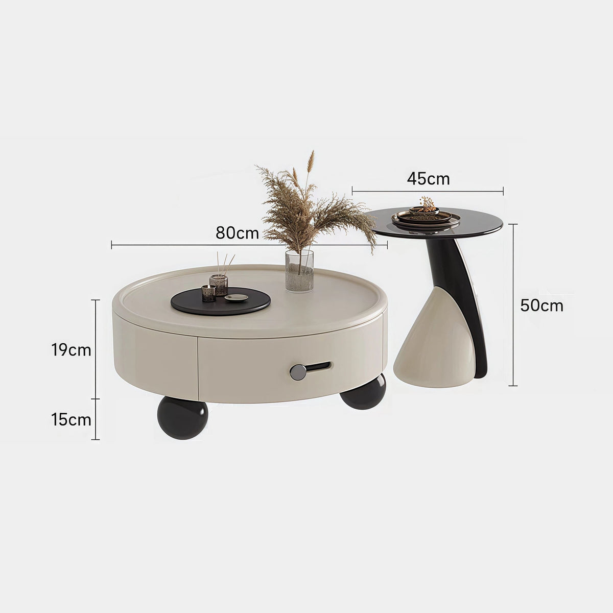 ชุดโต๊ะกลางห้องรับแขก - Nuvia Round Center Table Set