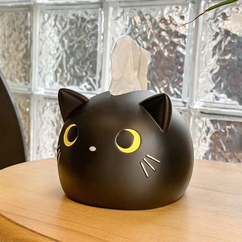 ที่ใส่กระดาษทิชชู่ตั้งโต๊ะ - Black Cat Tissue Box