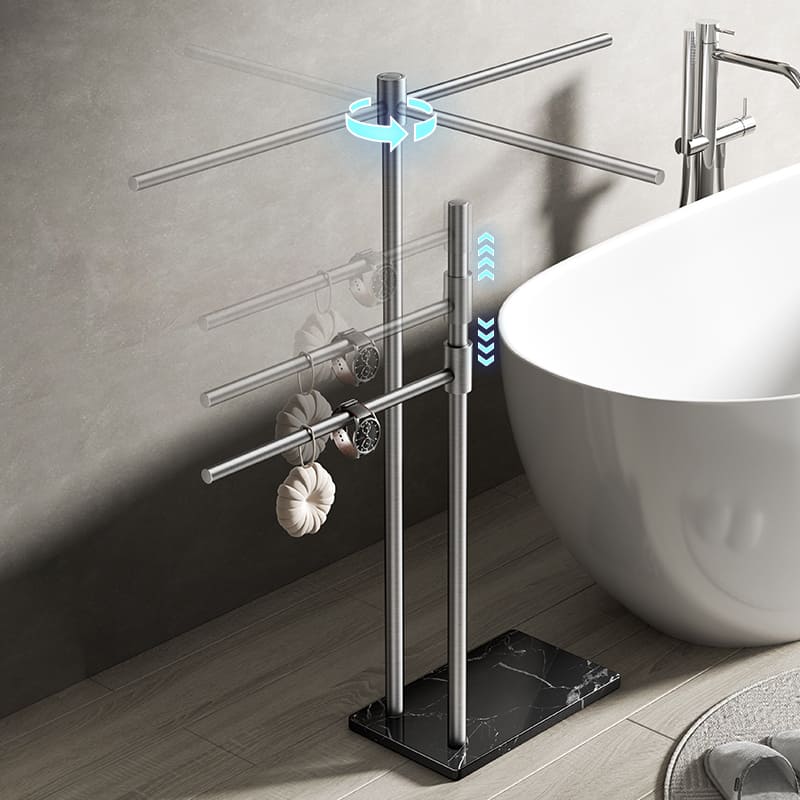 ราวแขวนเสื้อผ้า - Marble Designed Clothes Floor Hanger III