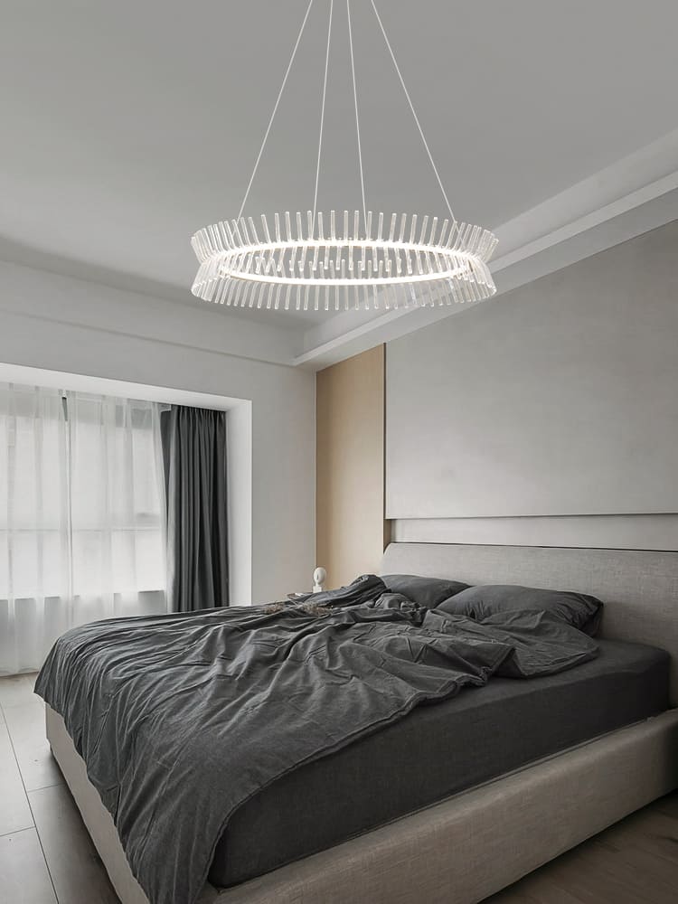 โคมไฟแต่งบ้านติดเพดาน - Circle Designed Glass Chandelier II