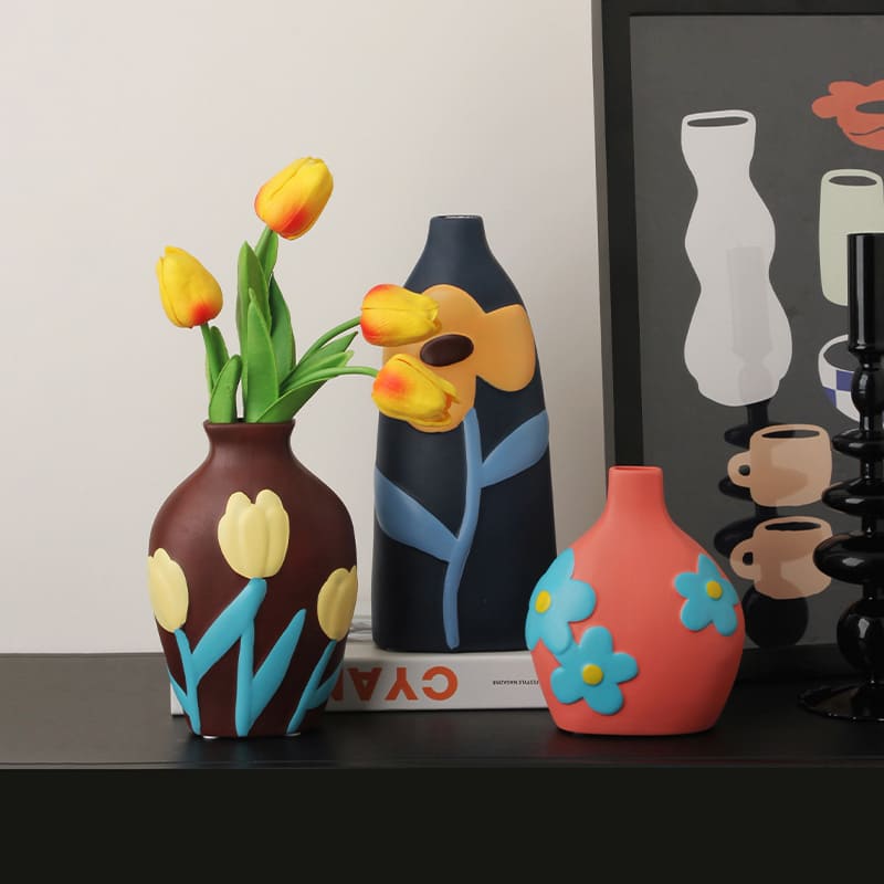 แจกันดอกไม้ตกแต่งบ้าน - Flower Designed Decorating Vase IX