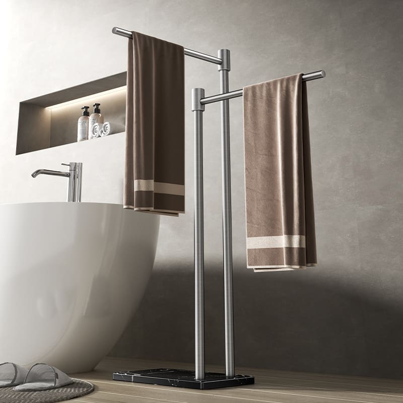 ราวแขวนเสื้อผ้า - Marble Designed Clothes Floor Hanger III
