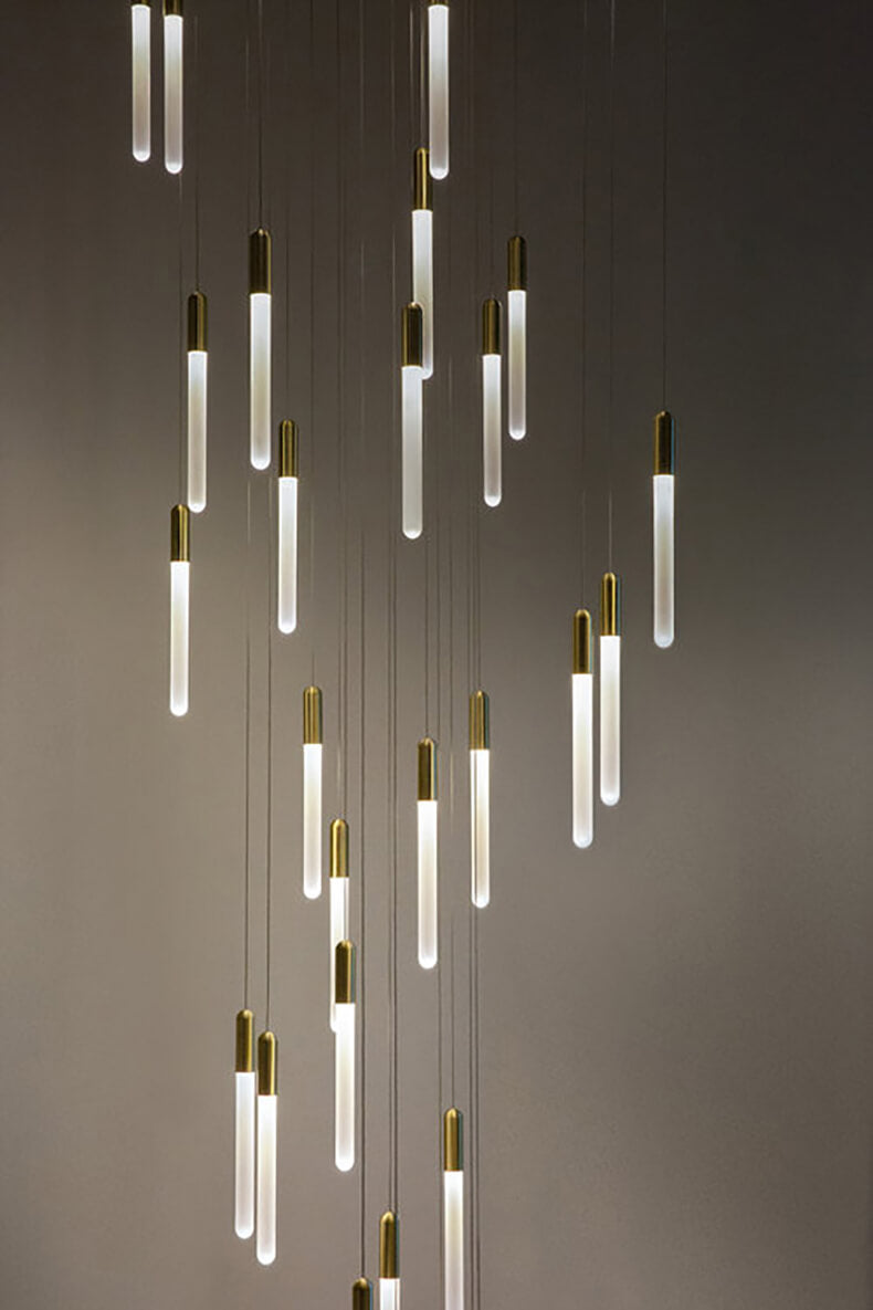 โคมไฟแต่งบ้านติดเพดาน - Capsule Designed Decor Stair Chandelier
