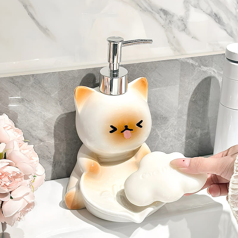 ที่วางสบู่ขวดปั๊ม - Cat Lover Soap Bottle