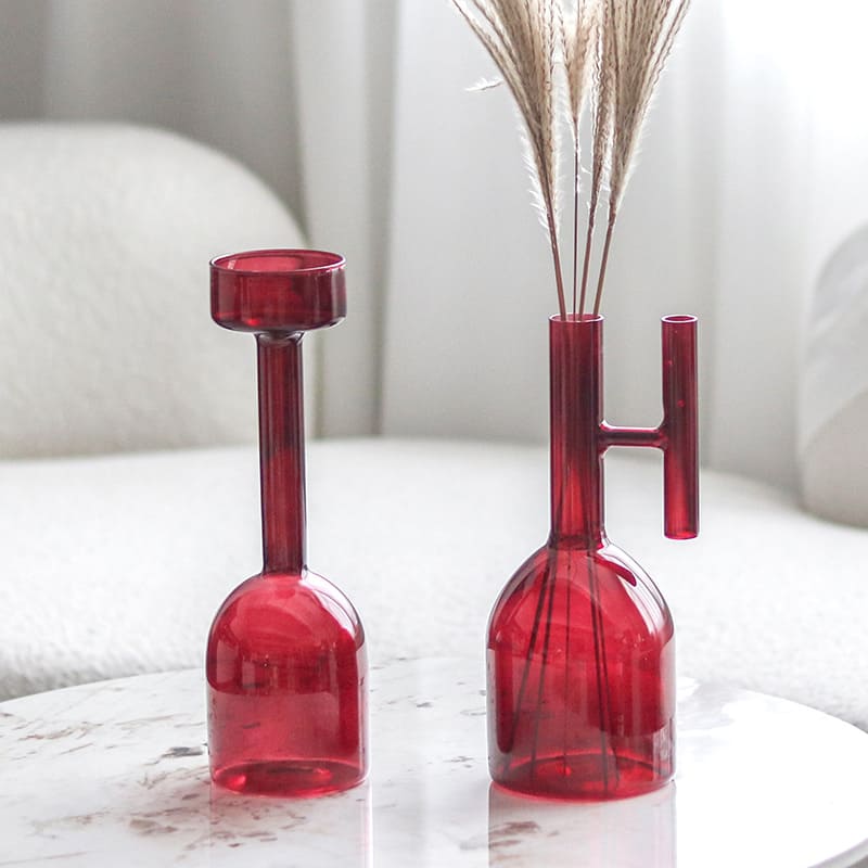 แจกันดอกไม้ตกแต่งบ้าน - Red Designed Decorating Vase III