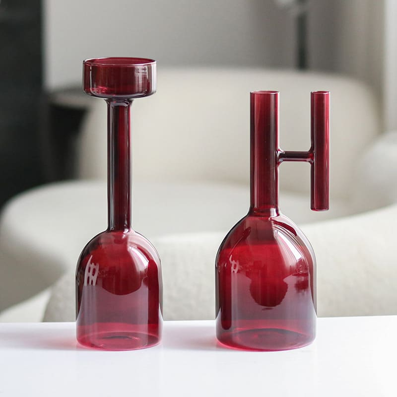 แจกันดอกไม้ตกแต่งบ้าน - Red Designed Decorating Vase III