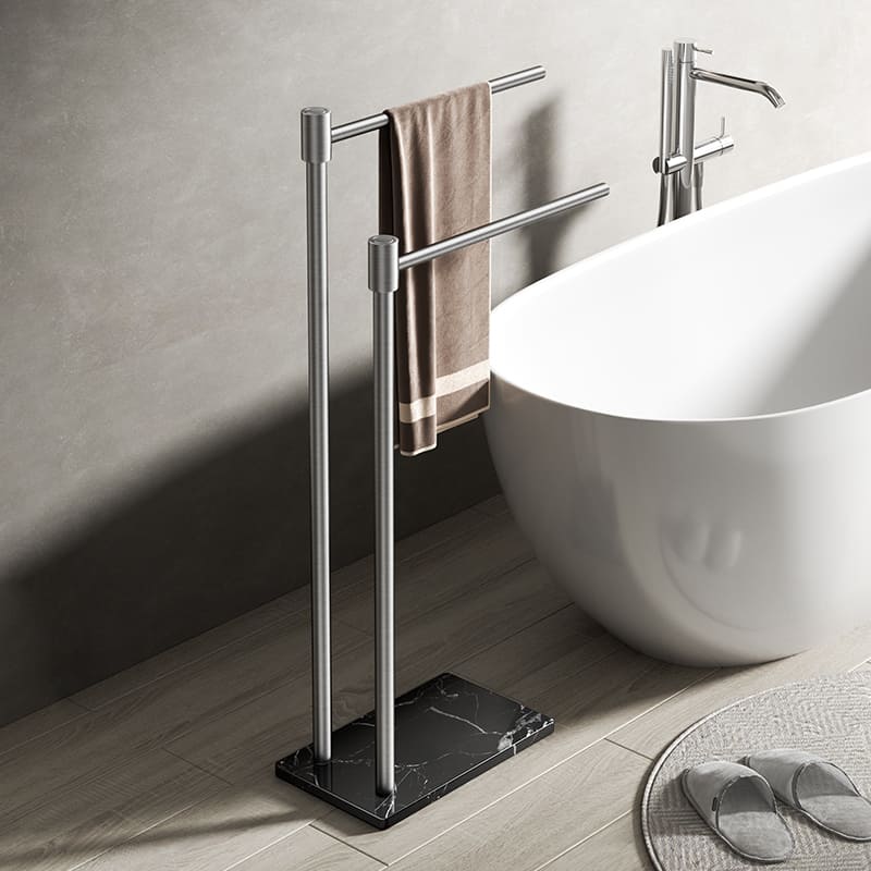 ราวแขวนเสื้อผ้า - Marble Designed Clothes Floor Hanger III