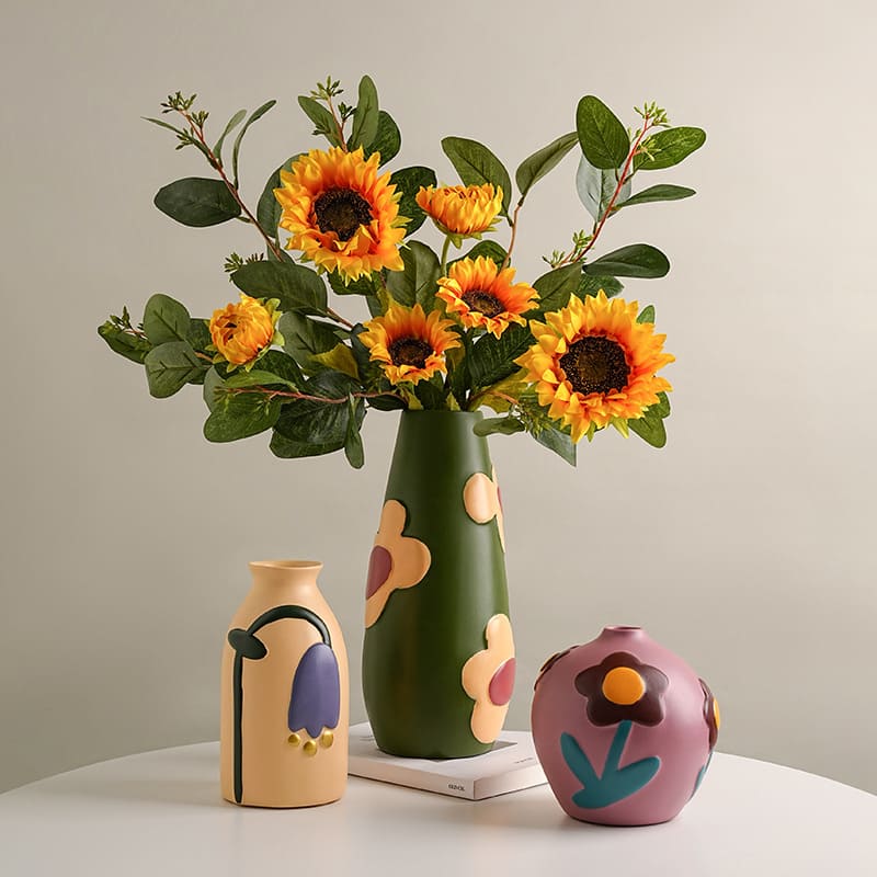 แจกันดอกไม้ตกแต่งบ้าน - Flower Designed Decorating Vase IX
