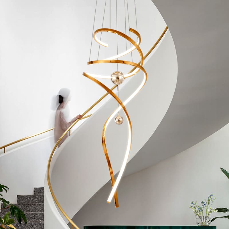 โคมไฟแต่งบ้านติดเพดาน - Twist Designed Decor Stair Chandelier