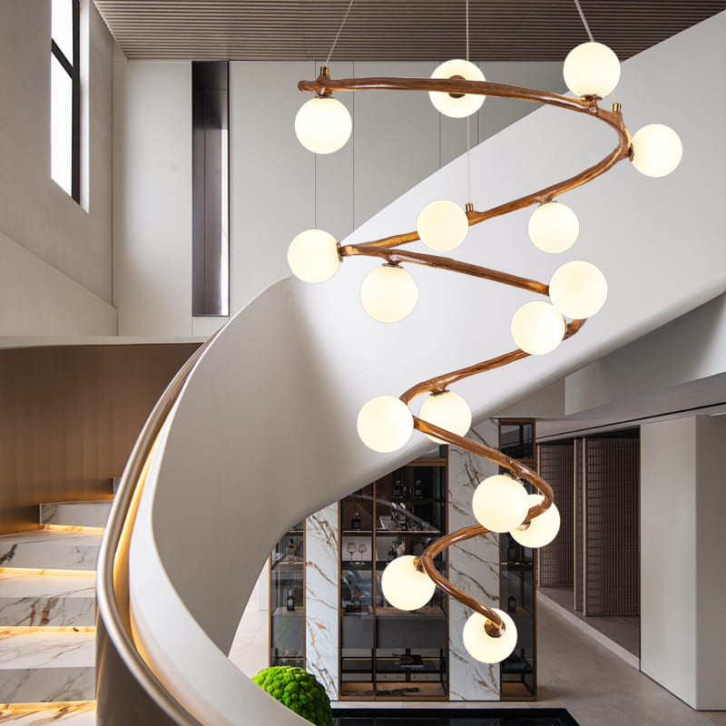 โคมไฟแต่งบ้านติดเพดาน - Twist Designed Stair Chandelier III
