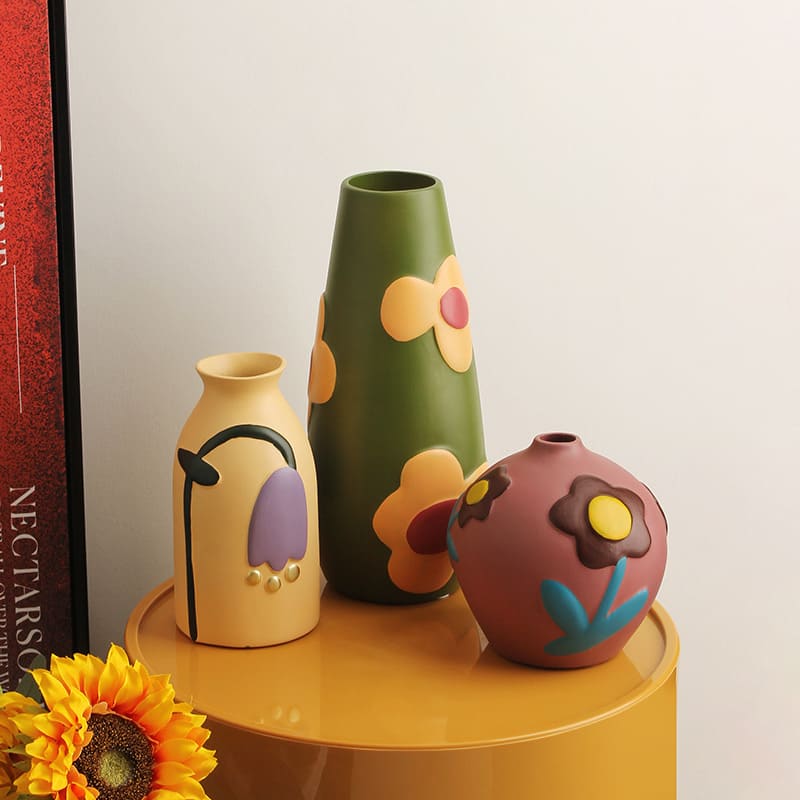 แจกันดอกไม้ตกแต่งบ้าน - Flower Designed Decorating Vase IX