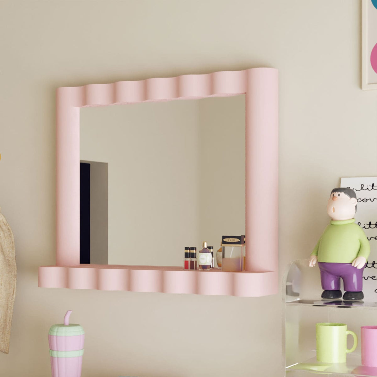 กระจกแต่งหน้าตั้งโต๊ะ - Wavy Frame Mirror