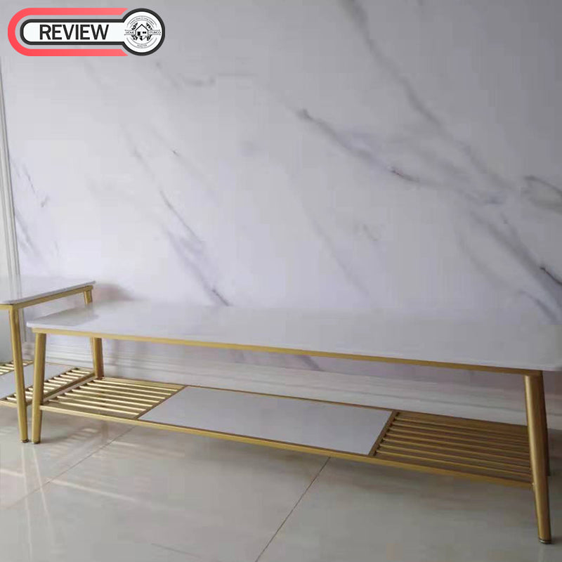 โต๊ะวางทีวีท็อปหินอ่อนสไตล์พรีเมี่ยม - Premium Marble TV Table II