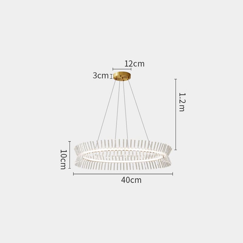 โคมไฟแต่งบ้านติดเพดาน - Circle Designed Glass Chandelier II