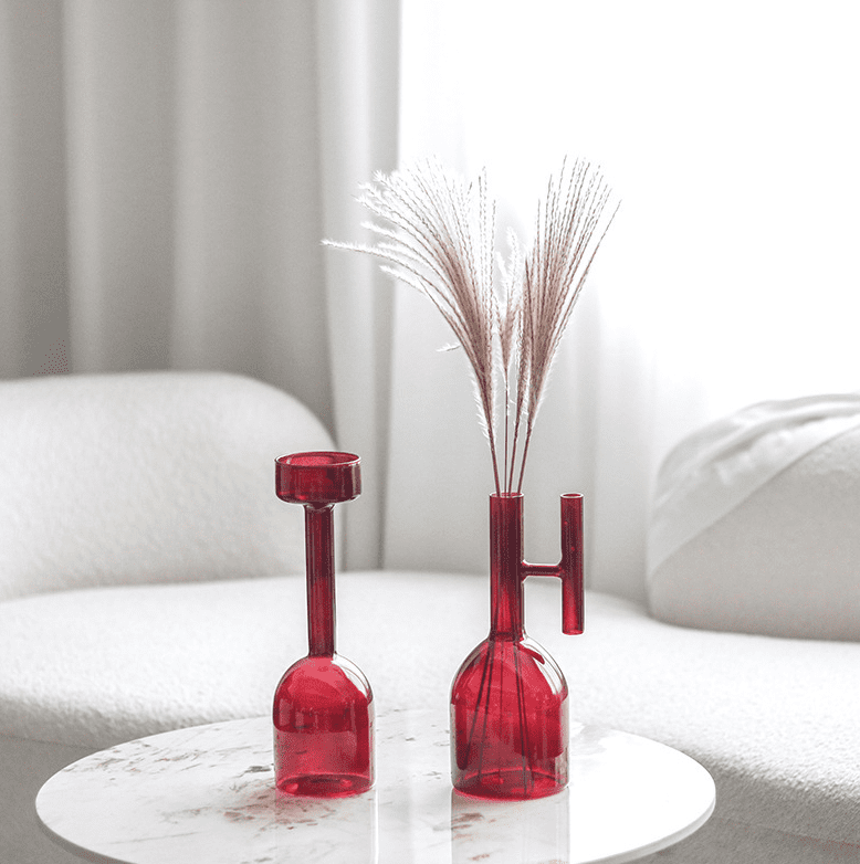 แจกันดอกไม้ตกแต่งบ้าน - Red Designed Decorating Vase III