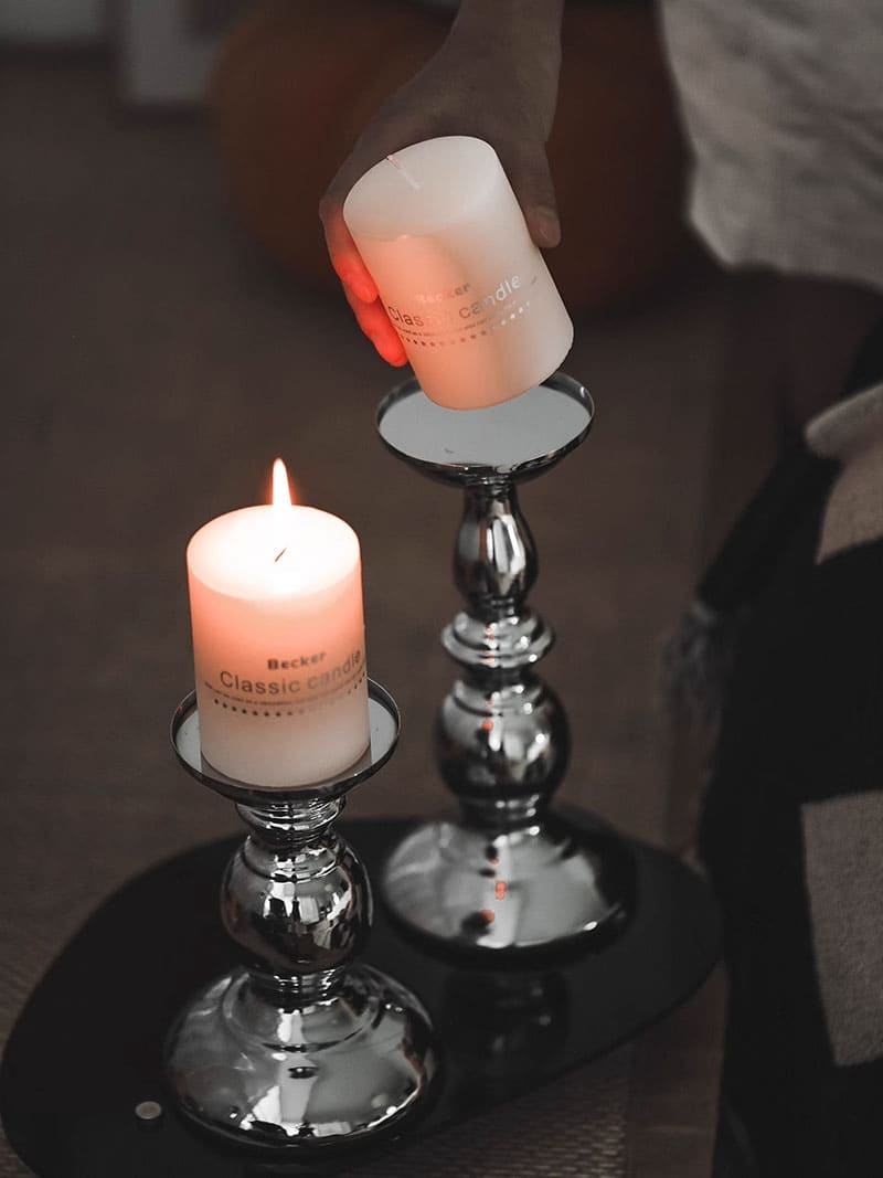 เชิงเทียนสำหรับตกแต่งบ้าน - Metallic Designed Candle Holder Set
