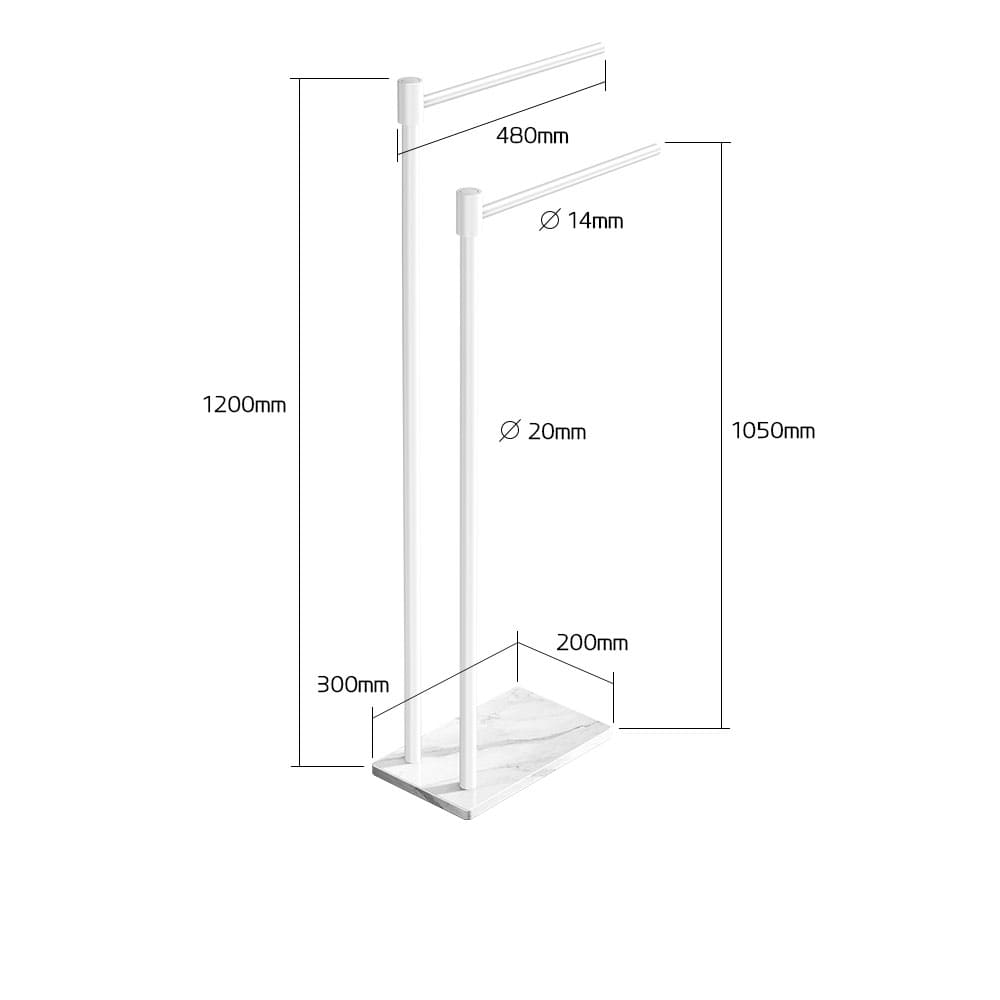 ราวแขวนเสื้อผ้า - Marble Designed Clothes Floor Hanger III